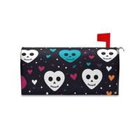Funny Heart Skull Black Mailbox Coperture magnetiche per il Memorial Day Cute st Patrick Mailbox Covers 45,7 x 52,6 cm Caja de correos