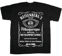 Funny Heisenberg Breaking Bad Inspired Parody Walter White Jesse Pinkman T-Shirt Mens Black Unisex Tees Shirt XL