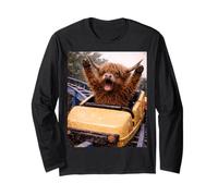 Funny Highland Cow Roller Coaster Meme Silly Graphic Maglia a Manica