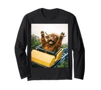 Funny Highland Cow Roller Coaster Meme Silly Graphic Maglia a Manica