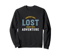 Funny Hiking Compass Dice Che Il Cuore perduto Dice Avventura Felpa