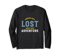 Funny Hiking Compass Dice Che Il Cuore perduto Dice Avventura Maglia a Manica
