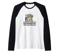 Funny Hiking Packed Heavy for The Trail Maglia con Maniche Raglan