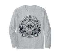 Funny Hiking Quote Always Take The Scenic Route Maglia a Manica