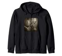 Funny Hilarious Halloween Cat Selfie Spooky Ghost And Cat Felpa con Cappuccio