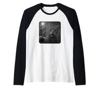 Funny Hilarious Halloween Cat Selfie Spooky Ghost And Cat Maglia con Maniche Raglan