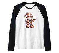 Funny Hippie GNOME Dad with Acoustic Guitar for Grandpa Life Maglia con Maniche Raglan