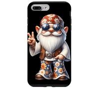 Funny Hippie Santa In Groovy Dress Funny Peace Sign Gnome Custodia per iPhone 7 Plus/8 Plus