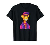 Funny Hipster Monkey Cartoon Illustration Graphic Design Maglietta