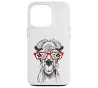 Funny Hipster Nerdy Red Glasses Illustration Camel Lover Custodia per iPhone 13 Pro