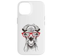 Funny Hipster Nerdy Red Glasses Illustration Camel Lover Custodia per iPhone 14