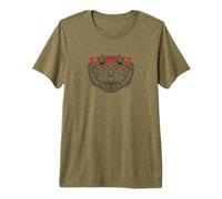 Funny Hipster Red Glasses Art Alligator Crocodile Lover Maglietta Premium
