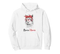 Funny Hipster Red Glasses Llama Mama Llama Mom Lover Felpa con Cappuccio