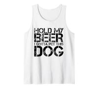 Funny Hold My Beer Pet Dog Lover Cani Birre Bere Umorismo Canotta