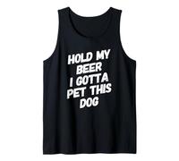 Funny Hold My Beer Pet Dog Lover Cani Birre Bere Umorismo Canotta