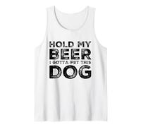 Funny Hold My Beer Pet Dog Lover Cani Birre Bere Umorismo Canotta