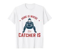 Funny Home is Where The Catcher Is Baseball Lover Adulto Bambini Maglietta