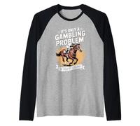 Funny Horse Racing Gambling Joke for Betting Fans Design Maglia con Maniche Raglan