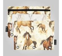 Funny Horse Wasteland Style - Raccoglitore ad anelli con tasca a 3 fori per raccoglitori a tre anelli, tasche con tre anelli, per ufficio e ufficio