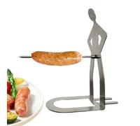 Funny Hot Dog Holder, Stainless Steel BBQ Sausage Stands, 5.71x7.76 Inches Portable Roaster Sticks & Comfortable Handling, Barbecue Grill Accessories for Tabletop, Home, Beach, Kitchen, and Party