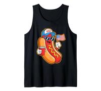 Funny Hotdog USA Flag BBQ Cartoon for July 4th Parade Canotta