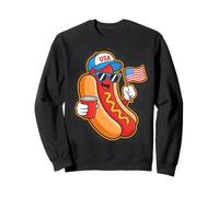 Funny Hotdog USA Flag BBQ Cartoon for July 4th Parade Felpa