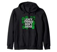 Funny Houseplant Lover Leafy Things Don't Judge Felpa con Cappuccio