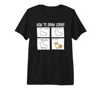 Funny How To Draw Pembroke Welsh Corgi Dog Lover Maglietta Premium