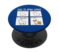 Funny How To Draw Pembroke Welsh Corgi Dog Lover PopSockets PopGrip Adesivo