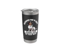 Funny Humans Hurt My Head Happy Piebald Dachshund Lover Bicchiere termico in acciaio inox doppia parete