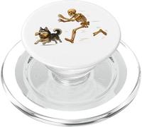 Funny Husky Halloween Steal Bone Skeleton Chase Spooky Husky PopSockets PopGrip per MagSafe