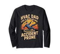 Funny HVAC Dad Like a Regular Dad Accident Prone Maglia a Manica