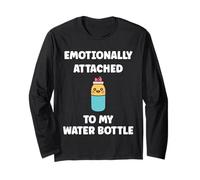 Funny Hydration Emotionally Attached to My Water Bottle Maglia a Manica