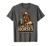 Funny I Came for The Horses Stayed for Chaos Race Day Art Maglietta
