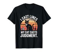 Funny I Cast Lines My Cat Lancia la Pesca del Giudizio Maglietta