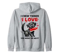 Funny I Chew Things I Love Dog Felpa con Cappuccio