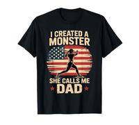 Funny I Created a Monster Softball Dad Vintage Quote Maglietta