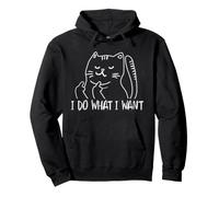 Funny I do What I Want Cat Flipping The Bird Offensive Felpa con Cappuccio