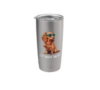 Funny I Do What I Want Long Haired Dachshund Lover Bicchiere termico in acciaio inox doppia parete