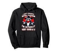 Funny I Don’t Struggle With Autism" Autistic Raccoon Meme Felpa con Cappuccio