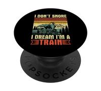 Funny I Don't Snore I Dream I'm a Train Lovers Ragazzi Uomini PopSockets PopGrip Adesivo