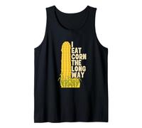Funny I Eat Corn The Long Way Inappropriate Retro Vintage Canotta