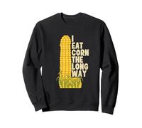 Funny I Eat Corn The Long Way Inappropriate Retro Vintage Felpa