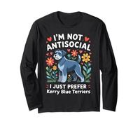 Funny I Just Prefer Kerry Blue Terriers Dog Lover Vintage Maglia a Manica