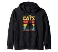 Funny I Like Cats And Maybe 3 Persone Kitty Pet Cat Lady Felpa con Cappuccio