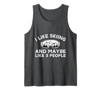 Funny I Like Skiing And Maybe Like 3 People Canotta, Uomo, Grigio Scuro, L