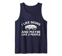 Funny I Like Skiing And Maybe Like 3 People Canotta, Uomo, Navy, XXL