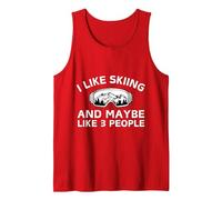 Funny I Like Skiing And Maybe Like 3 People Canotta, Uomo, Rosso, M