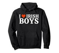 Funny I Love Irish Boys I Red Heart British Boys Irlanda Felpa con Cappuccio