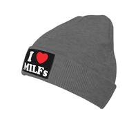 Funny I Love Milfs I Heart Milfs Donna Uomo Beanie Cappello Elastico Beanie in Maglia Leggero Berretto per Sci Corsa All'Aperto
